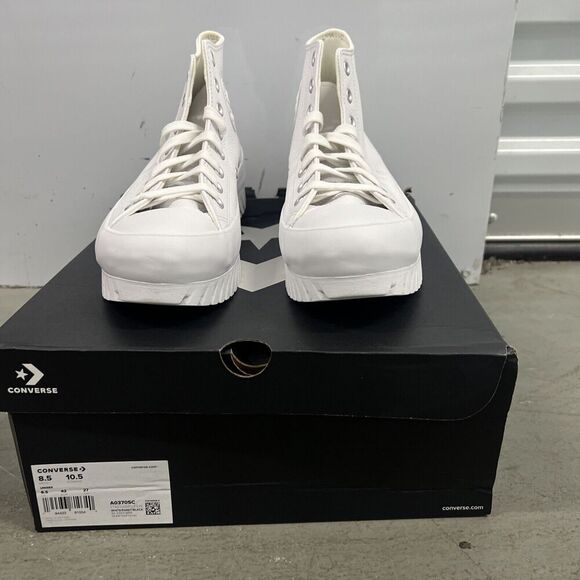 Converse Chuck Taylor All Star Lugged 2.0 Mens 8.5 Womens 10.5 A03705C White - Picture 3 of 7